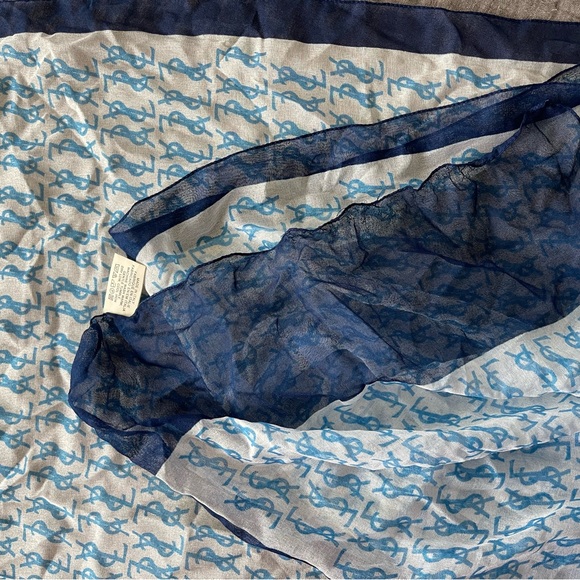 Vintage 100% polyester long rectangular YSL scarf - Picture 7 of 8